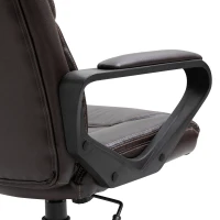 Vinsetto Sedia da Ufficio con Funzione Dondolio in Similpelle Marrone con Altezza Regolabile, Design Elegante ed Ergonomico, 62x62x90-99.5cm(m-9)