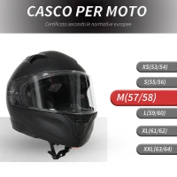 HOMCOM Casco Moto Integrale con Visiera Esterna e Parasole, Slot per Bluetooth e ECE R22, Taglia M 57/58cm, Nero(m-4)