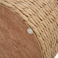 HOMCOM Tabouret de Rangement Repose-Pieds 2 en 1 Design Simple et Moderne Idéal pour Salon Chambre Salle de Bain Ø 30 x 40 cm Beige(m-8)