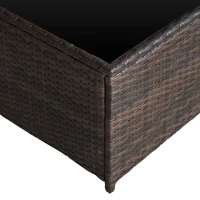 Outsunny Set da Giardino 8 Pezzi con 4 Poltrone, 2 Poltrone Angolari e 2 Tavolini per Giardino in Rattan Marrone(m-12)