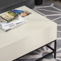 HOMCOM Tavolino Sollevabile da Salotto, Tavolo da Caffè in Legno con Piano Alzabile e Vano Contenitore, 90x60.5x45.5cm(m-7)