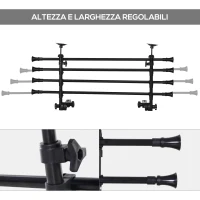 PawHut Divisorio Auto per Cani Regolabile in Altezza e Larghezza, in Ferro e ABS 85-140L x 30-50Acm, Nero(m-5)