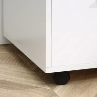HOMCOM Armário de Escritório para Impressora Multifuncional com 3 Gavetas Prateleira Ajustável e Rodas 80x40x65cm Branco(m-9)