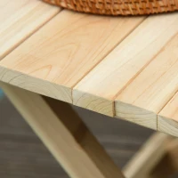 Outsunny Tavolo da Picnic in Legno, Tavolino da Giardino o da Esterno Pieghevole e Portatile, 50x50x51cm(m-9)