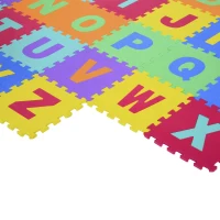 HomCom Tappeto Puzzle 26 Pezzi da Gioco Set  31x31cm, colorato(m-8)