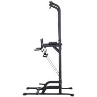 HOMCOM Stazione Fitness Multifunzione Power Tower per Allenamento a Casa Professionale Portata 120kg 129x98x172-224cm(m-15)