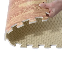 Homcom Tappeto Puzzle Antiscivolo Effetto Legno in EVA Set da 16 Pezzi da 60x60cm, Tappeto Fitness e Gioco(m-9)