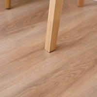 HOMCOM Lampada da Terra con Base Treppiede in Legno e Paralume in Tessuto Bianco, E27, 45x45x147cm(m-9)