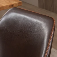 HOMCOM Sedia per Sala da Pranzo, Sedia per Soggiorno in Stile Industriale, Finta pelle Marrone e Metallo Nero(m-9)