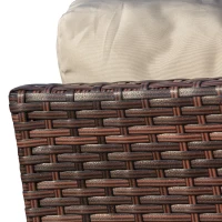 Outsunny Divano da Esterno 2 Posti in Rattan PE, Panchina da Giardino con Cuscini e Braccioli, 120x63x77cm Marrone(m-9)