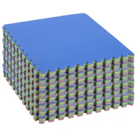 HOMCOM Tappeto Puzzle Gioco per Bambini Cameretta 32 Pezzi in EVA Morbido Ecologico Atossico Colorato 63×63cm(m-1)