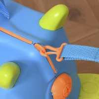 HOMCOM Valigia Cavalcabile Bimbi, Trolley per Bambini 3-6 Anni, Bagaglio a Mano per Aereo, Azzurro, 46x22x33.5cm(m-8)