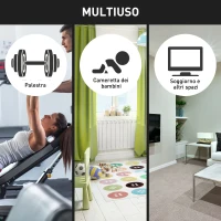 HOMCOM Tappeto Puzzle Gioco per Bambini Cameretta 32 Pezzi in EVA Morbido Ecologico Atossico Nero 63×63cm(m-6)