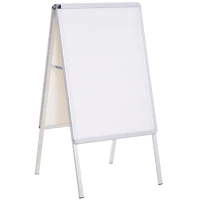 HOMCOM Espositore Pubbliciario Bifacciale a Cavalletto Pieghevole in PVC Bianco(m-1)