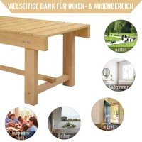 Outsunny Tuinbank 2-zits zitbank houten bank tuinmeubelen massief hout naturel 1,1 m(m-6)