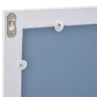 kleankin Specchio da Parete con Cornice in MDF e Vetro Argentato, Specchio Camera da Letto e Bagno, 52x1.9x72cm Bianco(m-8)