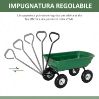 DURHAND Carrello Rimorchio a Mano da Giardino Portata 250kg 108×50×84 cm(m-4)