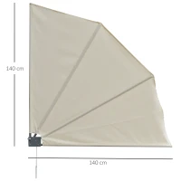 Outsunny Tenda Frangivista a Ventaglio Salvaspazio e Richiudibile in Alluminio e Poliestere, 140x10x140cm Bianco Crema(m-3)