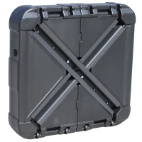 Outsunny Base Ombrellone Riempibile con Acqua e Sabbia 4 Rotelle Max. 125 Kg da Giardino HDPE 84x84x19cm Nero(m-7)