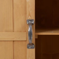 Outsunny Gereedschapskast gereedschapsschuur tuinkast 2 vakken 88 H  cm dennenhout naturel(m-11)