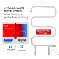 HOMCOM Sèche serviettes électrique 100 W sur pied 50 x 30 x 95 cm crème(m-5)