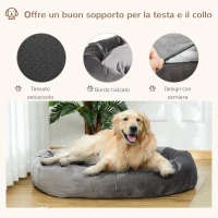 PawHut Cuccia per Cani Imbottita con Bordi Rialzati e Rivestimento Sfoderabile, 132x89x28cm, Grigio Scuro(m-4)