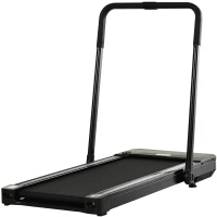 HOMCOM Tapis de course Fitness électrique pliable - 1 à 10 Km/h - écran LED multifonctions - puissance 600 W - acier noir(m-1)