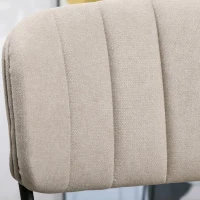 HOMCOM Set di 4 Sedie Moderne Imbottite e Impilabili, Rivestimento in Tessuto e Gambe in Metallo, 49.5x55x81cm Khaki(m-10)