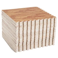 Homcom Tappeto Puzzle 42 Pezzi in EVA Effetto Legno Scuro 61.5x61.5cm(m-1)