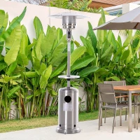 Outsunny Stufetta da Esterno Fungo a Gas in Acciaio Inox Patio Heater Riscaldamento(m-4)