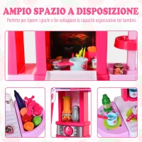 HOMCOM Cucina Giocattolo per Bambini con Suoni e Luci 33 Accessori Inclusi(m-8)