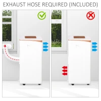 HOMCOM Condizionatore Portatile Deumidificatore con Telecomando, Timer 24h e 2 Velocità, 785W Classe Energetica A, 7000BTU, 35.5x34x70cm Bianco(m-9)