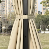 Outsunny Ombrellone 3x3 m da Giardino a Braccio con Manovella, Inclinazione Regolabile e Girevole a 360°, Khaki(m-7)