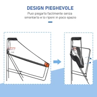 HOMCOM Basket Sala Giochi Pieghevole, Canestro Elettronico, Canestro Arcade Sala Giochi per 2 Giocatori(m-4)