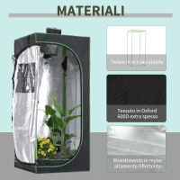 Outsunny Tenda da Coltivazione Idroponica in Mylar e Oxford 600D per Riflettere la Luce grow box grow tenda 60x60x140 cm(m-6)