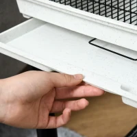 PawHut Gabbia per Uccelli in Metallo e Plastica con Maniglia di Trasporto e Vassoio Estraibile, 51x40x67cm(m-10)