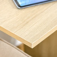 HOMCOM Table basse bout de canapé table d'appoint table de lit à roulette avec rangement chêne clair(m-8)