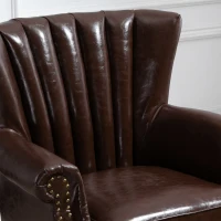 HOMCOM Poltrona in Stile Vintage Rétro per Soggiorno o Camera da Letto, Similpelle Marrone, 73x76x89cm(m-7)