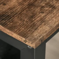 HOMCOM Scrivania Vintage da Ufficio Stile Industriale, Scrivania Porta PC con Supporto per il Monitor e Gancio, Marrone e Nero, 120x60x73.5cm(m-8)