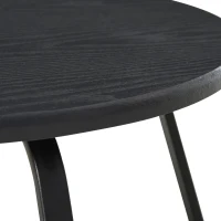 HOMCOM Tavolino Rotondo da Caffè Stile Industriale con 2 Ripiani e Telaio in Metallo Nero per Soggiorno Φ50x46.5cm(m-9)