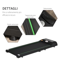 HOMCOM Tapis Roulant Elettrico Senza Manubrio, Display LED e Telecomando - Nero(m-5)