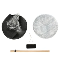 PawHut Tenda per Gatti, Cuccia per Cani o Gatti fino 6kg, Cuccia per Cani Piccoli da Interno, Teepee Grigio Φ50x70cm(m-9)