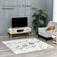 HOMCOM Tappeto Puzzle Morbido in EVA Antiscivolo con Effetto Marmo, 9 Pezzi e 18 Bordi, per Fitness e Cameretta, Area coperta 3.24m²(m-8)
