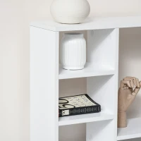 HOMCOM Scrivania Ufficio e Casa per Computer con Scaffale e Ampio Piano di Lavoro, Struttura Legno e Metallo 120x60x125cm, Bianco(m-8)