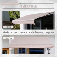 Outsunny Tenda da Sole a Bracci 3x2m Avvolgibile Manuale in Poliestere Beige(m-5)