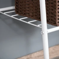 HOMCOM Stand Appendi Abiti con Scaffale a 4 Ripiani, Tubolare in Metallo 176x47x177cm Bianco(m-9)