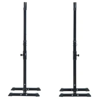 HOMCOM Rack Palestra Regolabile in Altezza su 12 Livelli, Rack Squat in Acciaio, Supporto Bilanciere Max 150KG, 52x48x108-163 cm, Nero(m-12)