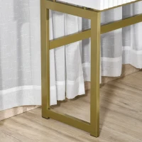 HOMCOM Toeletta da Camera in MDF e Metallo, Tavolo per Trucco con 3 Cassetti 100x40x76cm Bianco e Oro(m-9)