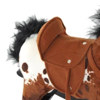 HOMCOM Cavallo a Dondolo Giocattolo Per Bambini con Effetti Sonori Legno 71×28×60cm Marrone Scuro(m-8)