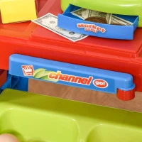 HOMCOM Gioco Supermarket per Bambini Luci e Suoni Cassa Giocattolo e Accessori(m-10)